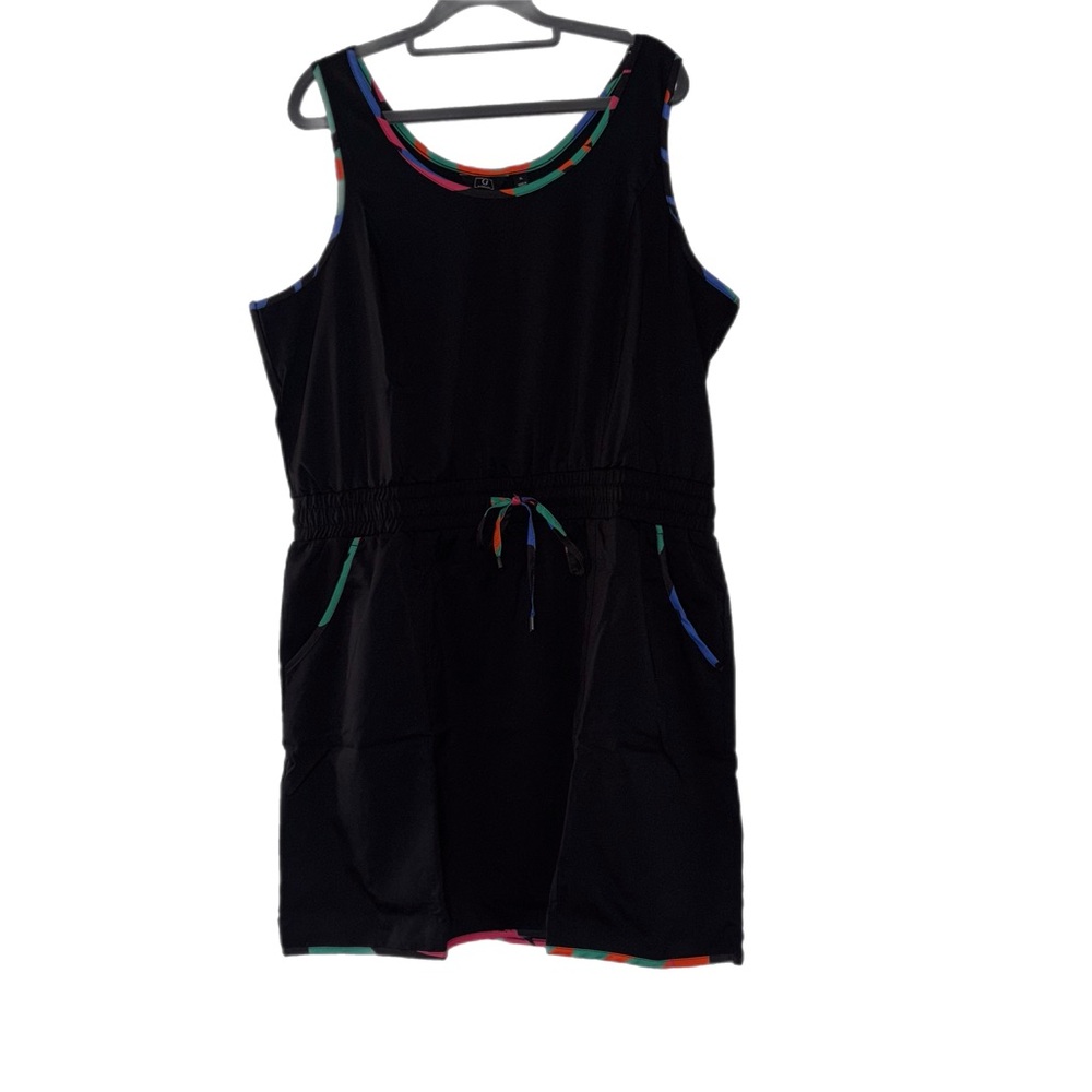 G by Giuliana Black Sleeveless Dress with Colorful Trim